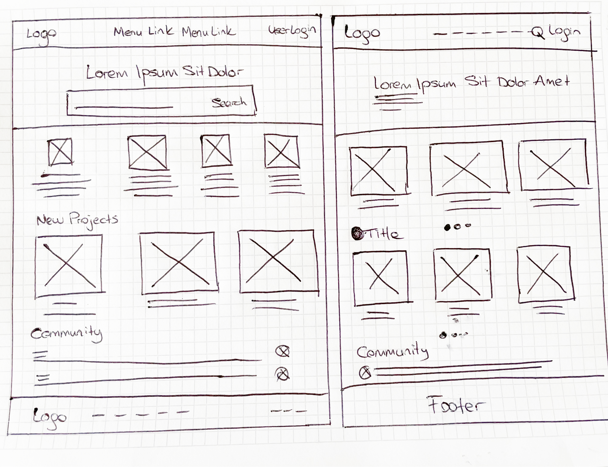 paper wireframes