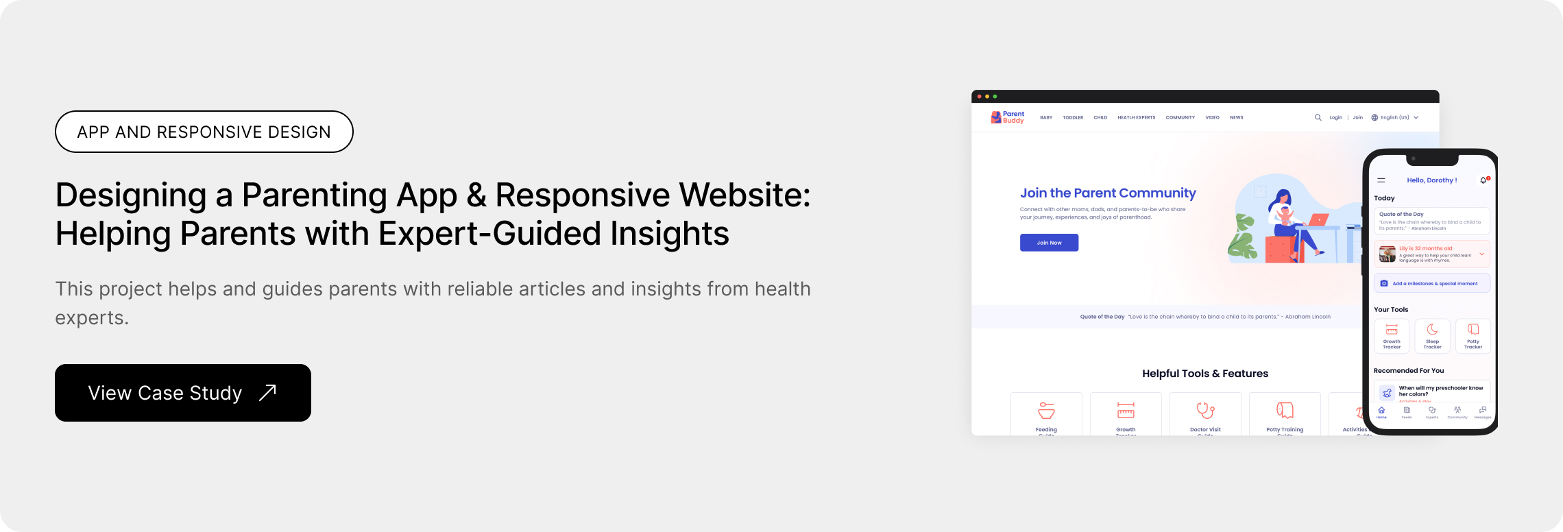 Parenting App & Responsive Website